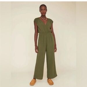 NWT Xirena Jumpsuit Nell Cotton Gauze in Basil Green